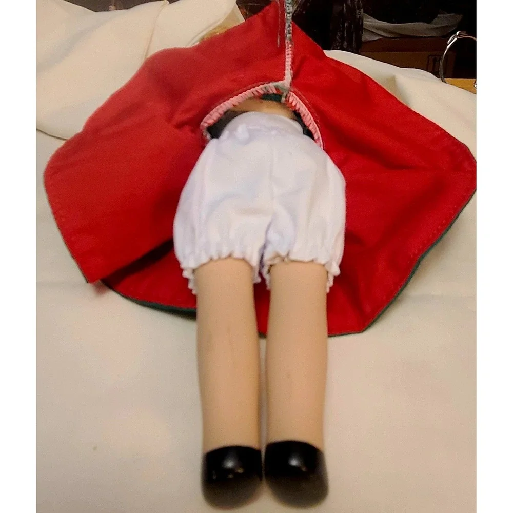 Vintage 90's Porcelain Irish Dancer Doll Red Hair Green Celtic Embroidered Dress